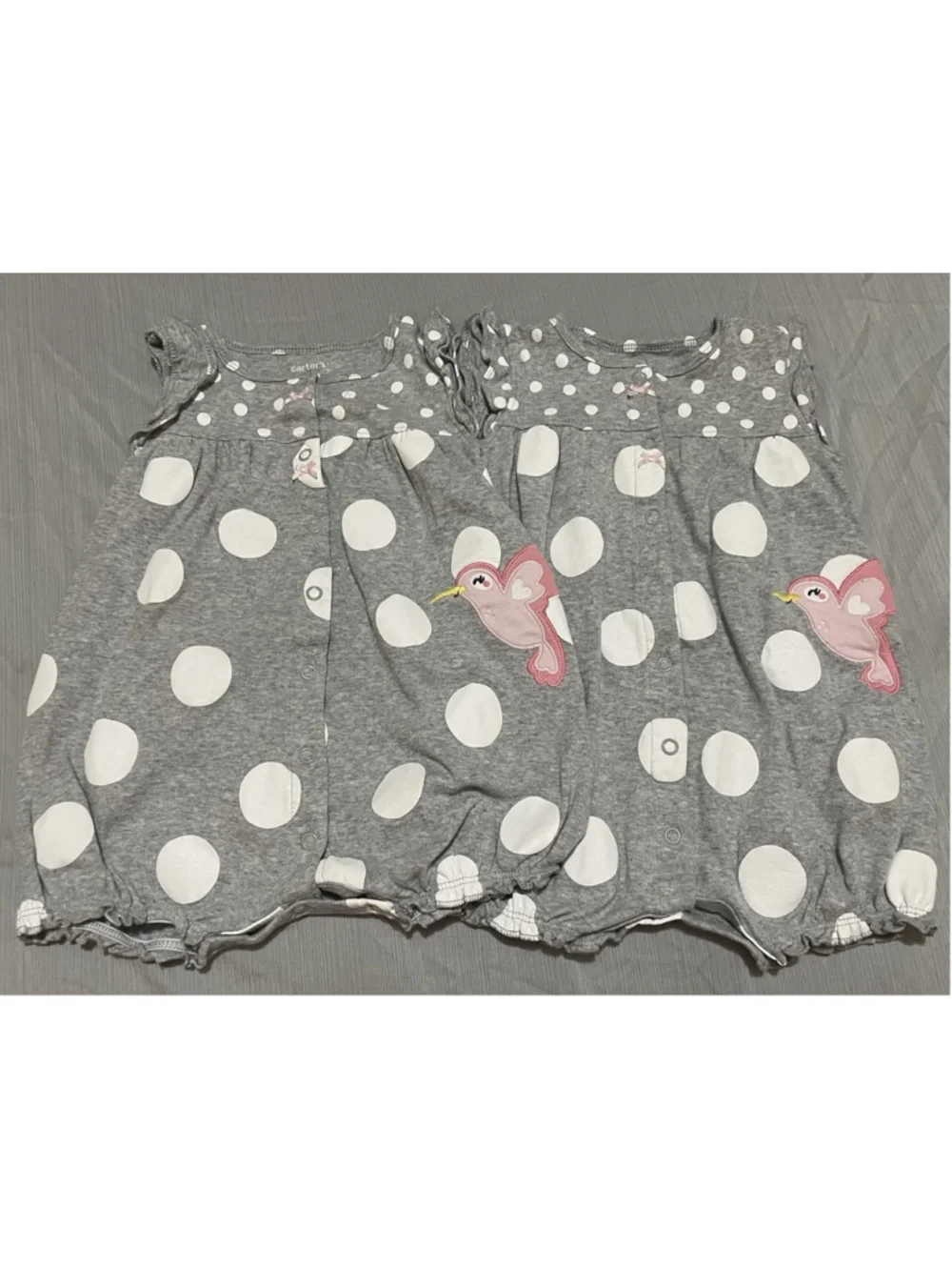 Girls Carter’s twin 12 Months Polka Dot Rompers